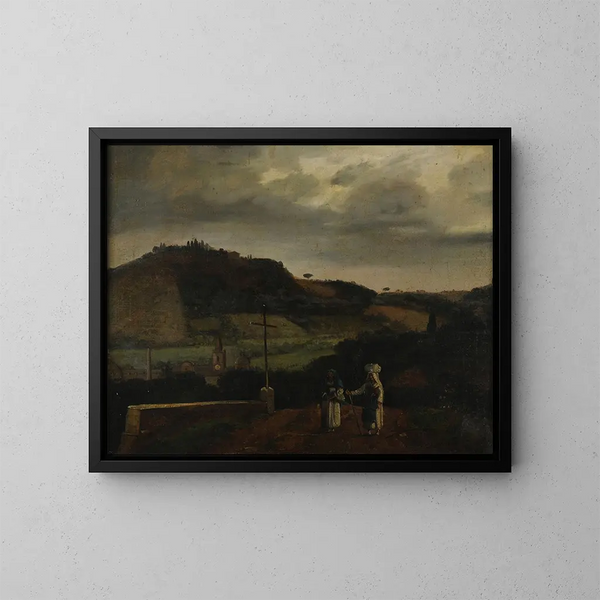 Landschaft - François-Marius Granet — gerahmtes Bild an der Wand