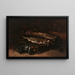 Harings auf einem Grill - François Bonvin — gerahmtes Bild an der Wand