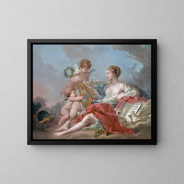 Allegorie der Musik - François Boucher — gerahmtes Bild an der Wand