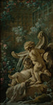 Fontaine mit zwei Lieben, von denen eine liegend ist - François Boucher — Ansicht des Kunstwerks