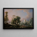 idyllische Landschaft mit Frau beim Angeln - François Boucher — gerahmtes Bild an der Wand