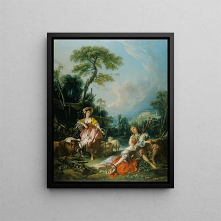 Franois Boucher - Pastoral with a Bagpipe Player.webp