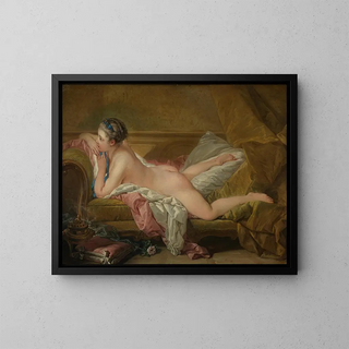 Mädchen in Ruhe - François Boucher — gerahmtes Bild an der Wand