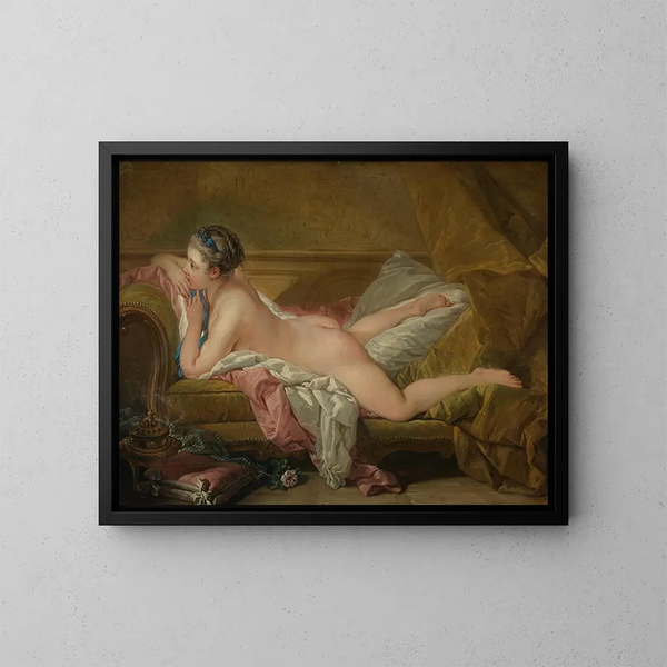 Mädchen in Ruhe - François Boucher — gerahmtes Bild an der Wand