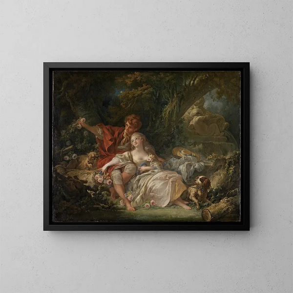 Hirten und Hirtinnen - François Boucher — gerahmtes Bild an der Wand