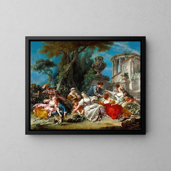 Die Vogelfänger - François Boucher — gerahmtes Bild an der Wand