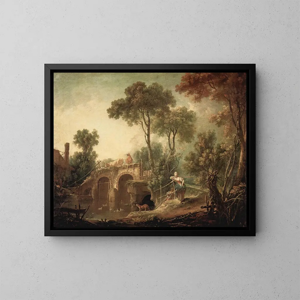 Le Pont - François Boucher — gerahmtes Bild an der Wand