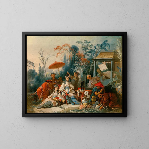 Der chinesische Garten - François Boucher — gerahmtes Bild an der Wand
