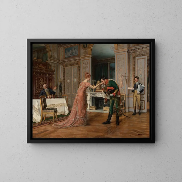 Besuch des Verlobten - François Brunery — gerahmtes Bild an der Wand
