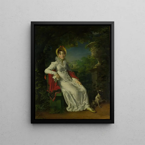 Caroline Ferdinand Louise de Sicile 1798-1870 Ehefrau von Charles Ferdinand Duc de Berry im Park von Bagatelle im Bois de Boulogne bei Paris - François Gérard — gerahmtes Bild an der Wand