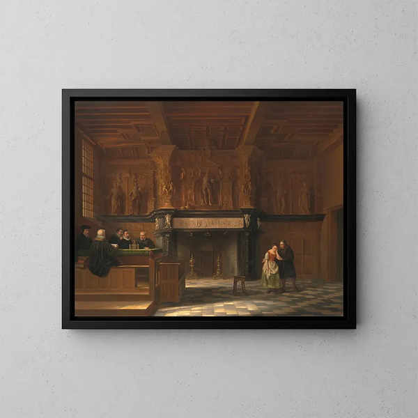 La salle d'audience du Burg t Vrije à Bruges - François Joseph Corneille Haselaer — gerahmtes Bild an der Wand