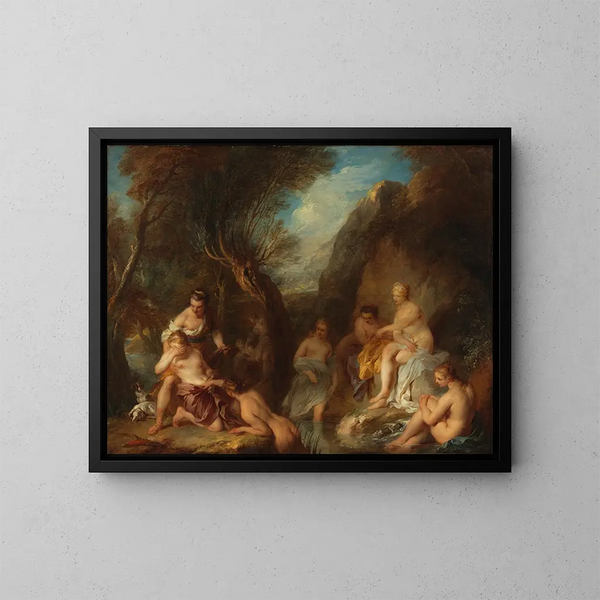 Diane und Callisto - François Lemoyne — gerahmtes Bild an der Wand