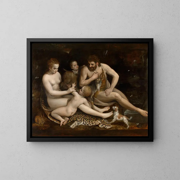 Adam und Eva und ihre Kinder - Frans Floris — gerahmtes Bild an der Wand