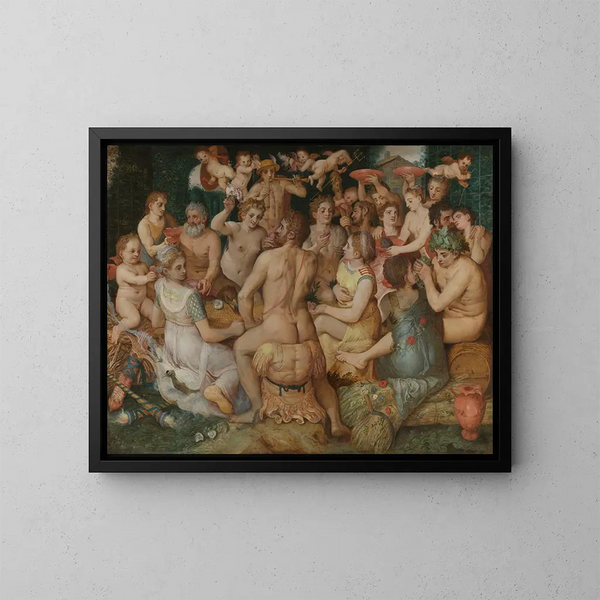 Bankett der Götter - Frans Floris — gerahmtes Bild an der Wand
