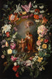 Saint Jean portant l'Enfant Jésus avec Dieu le Père et des anges entourés d'une guirlande de fleurs - Frans Francken der Jüngere — Ansicht des Kunstwerks