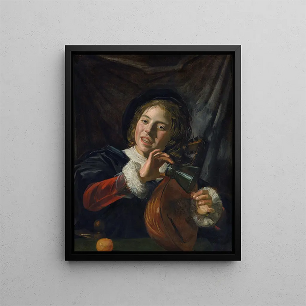 Junge mit Laute - Frans Hals — gerahmtes Bild an der Wand