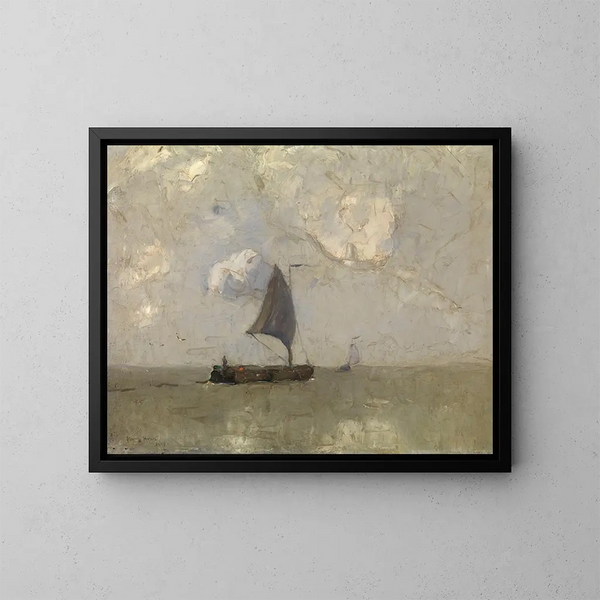 Regen auf der Schelde - Frans Hens — gerahmtes Bild an der Wand