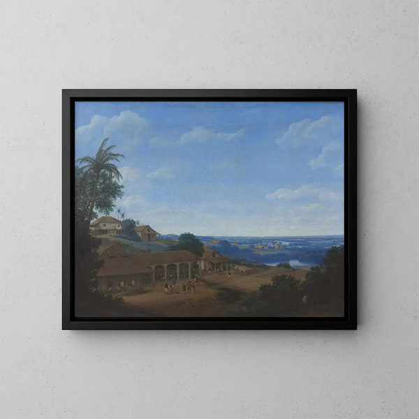 Landschaft in Brasilien mit Zuckerrohrplantage - Frans Post — gerahmtes Bild an der Wand