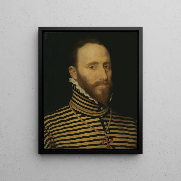 Portrait eines Ritters des Ordens von Calatrava, wahrscheinlich aus der Linie Sorias oder Soreau Sorel - Frans Pourbus der Ältere — gerahmtes Bild an der Wand