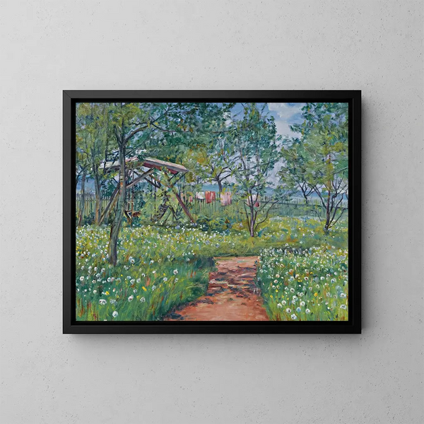 Garten in Libu - František Kaván — gerahmtes Bild an der Wand