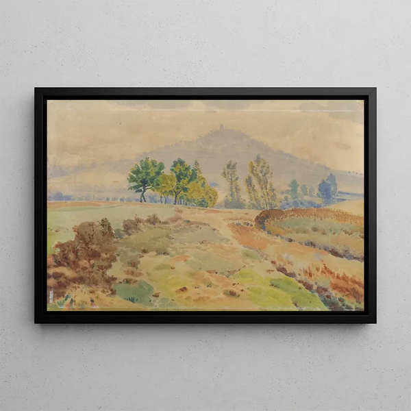 Landschaft mit Schlossruinen - František Kaván — gerahmtes Bild an der Wand