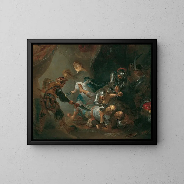 L'aveuglement de Samson - Franz Anton Maulbertsch — gerahmtes Bild an der Wand