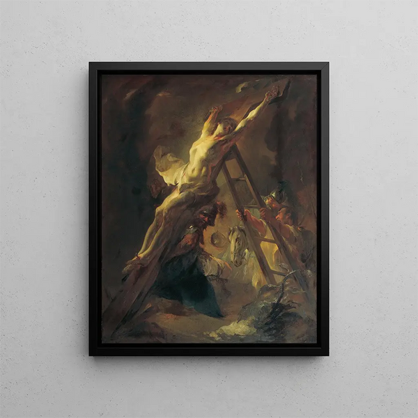 L'érection de la croix - Franz Anton Maulbertsch — gerahmtes Bild an der Wand