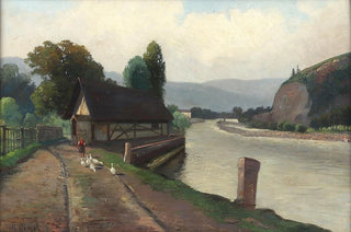 Franz Demel - Flulandschaft mit Gnseliesl.webp