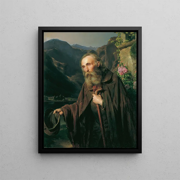 Ein alter Bettler - Franz Eybl — gerahmtes Bild an der Wand