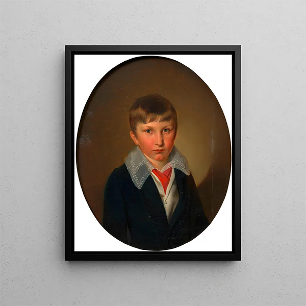 Portrait eines Jungen von Josef Latour von Thürmburg 1820-1903 - Franz Eybl — gerahmtes Bild an der Wand