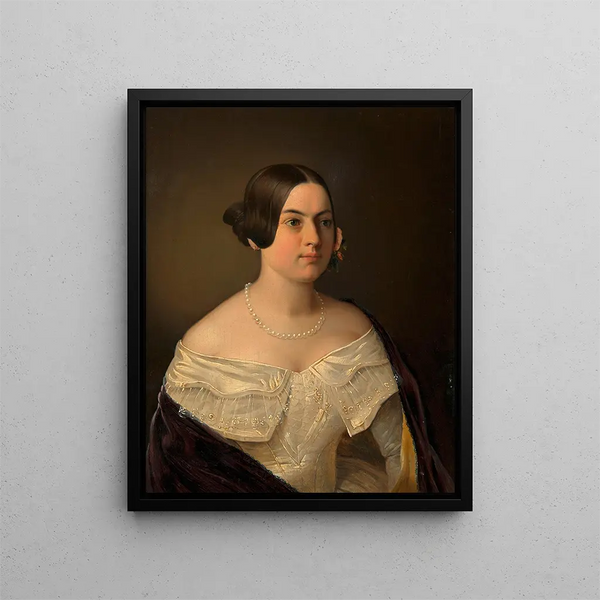 Mathilde Rebracha mit Frgantner - Franz Eybl — gerahmtes Bild an der Wand