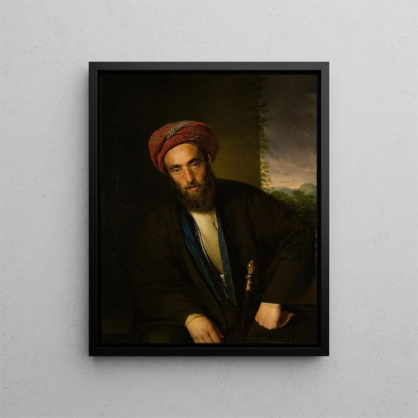 Armenisches sitzendes Gemälde - Franz Eybl — gerahmtes Bild an der Wand