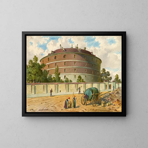L'ancien asile d'aliénés de Vienne, appelé Narrenturm, Kaiser Joseph Gugelhupf - Franz Gerasch — gerahmtes Bild an der Wand