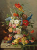 Großes Blumenbouquet mit Früchten auf einer Steintafel - Franz Hohenberger — Ansicht des Kunstwerks