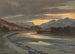 Abendstimmung in Salzburg vom Ufer der Salzach bei Bergheim - Franz Kulstrunk — Ansicht des Kunstwerks