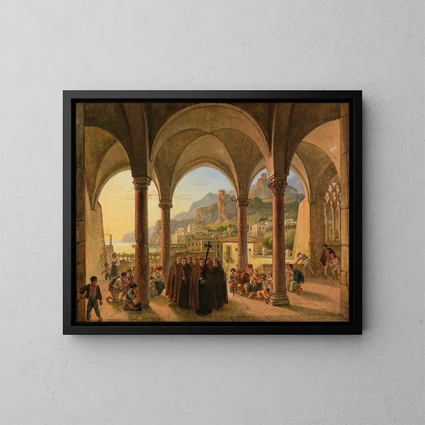Aussicht auf Amalfi vom Domplatz aus - Franz Ludwig Catel — gerahmtes Bild an der Wand