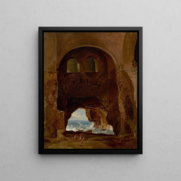 Ruinen eines Klosters am Meer - Franz Ludwig Catel — gerahmtes Bild an der Wand