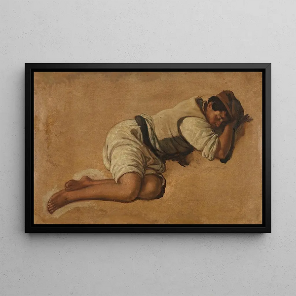 Junge schlafende Junge - Franz Ludwig Catel — gerahmtes Bild an der Wand