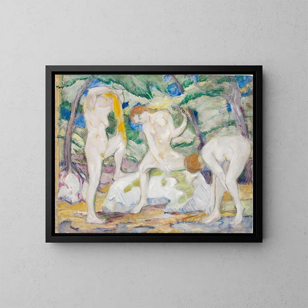 Frauen nackt beim Baden - Franz Marc — gerahmtes Bild an der Wand