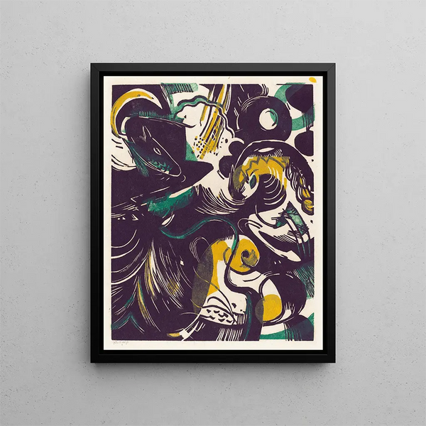Genèse II Histoire de la Création II - Franz Marc — gerahmtes Bild an der Wand