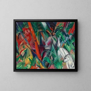 Unter dem Regen - Franz Marc — gerahmtes Bild an der Wand