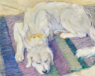 Franz Marc - Liegender Hund Hundeportrt von Russi.webp