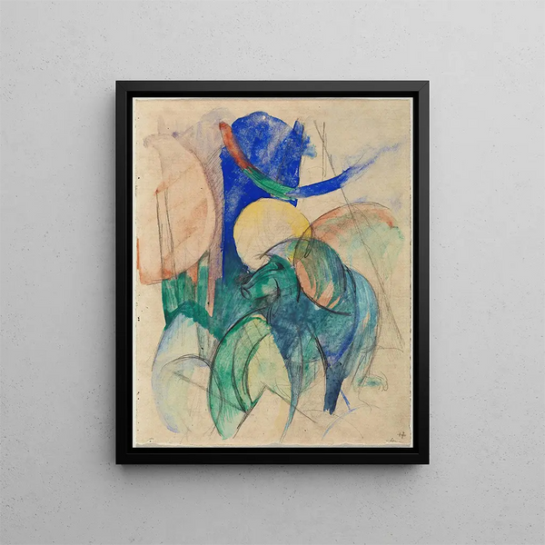 Mandrill - Franz Marc — gerahmtes Bild an der Wand