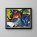 Pferd rot und blau - Franz Marc — gerahmtes Bild an der Wand