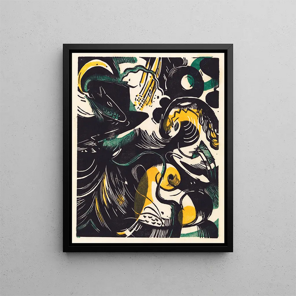 Geschichte der Schöpfung II - Franz Marc — gerahmtes Bild an der Wand