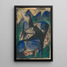 Zwei blaue Pferde - Franz Marc — gerahmtes Bild an der Wand