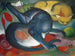Zwei blaue und gelbe Katzen - Franz Marc — Ansicht des Kunstwerks