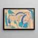 Zwei blau-grüne Pferde - Franz Marc — gerahmtes Bild an der Wand