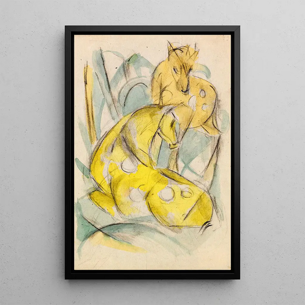 Franz Marc - Zwei gelbe Tiere Zwei gelbe Rehe.webp
