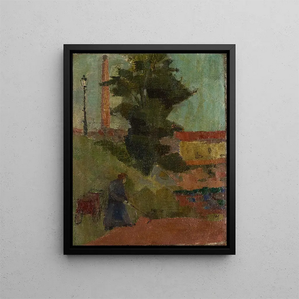 Gärtner in einem Park - Franz Marent — gerahmtes Bild an der Wand
